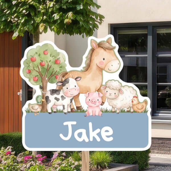 Geboortebord | Vrolijke boerderijdieren - Afbeelding 8