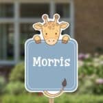 Geboortebord | Giraffe met staart