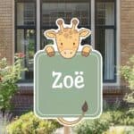 Geboortebord | Giraffe met staart - Afbeelding 6