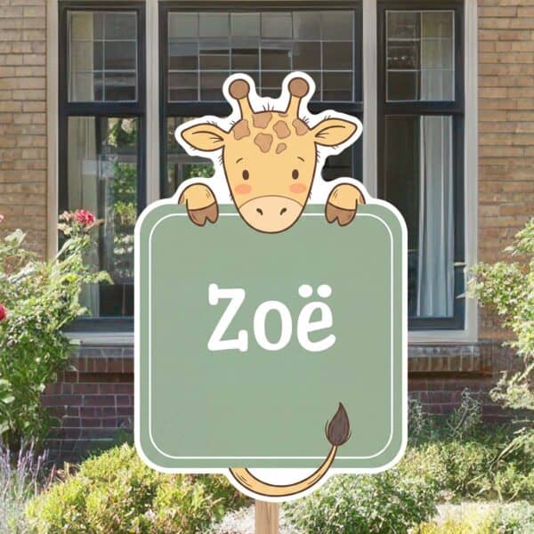 Geboortebord | Giraffe met staart - Afbeelding 6