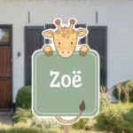 Geboortebord | Giraffe met staart - Afbeelding 3