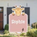 Geboortebord | Giraffe met staart - Afbeelding 4
