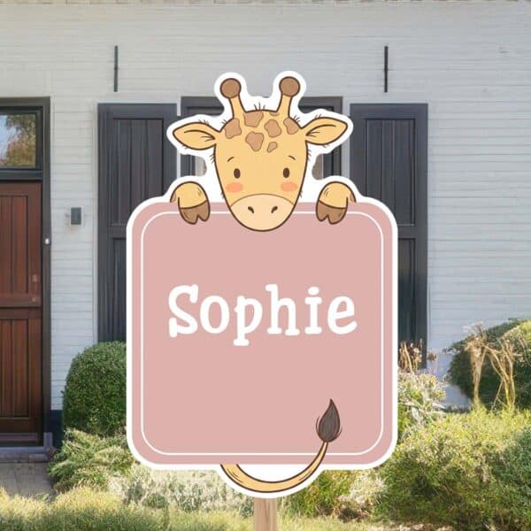 Geboortebord | Giraffe met staart - Afbeelding 4