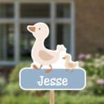 Geboortebord | Eend met baby eend